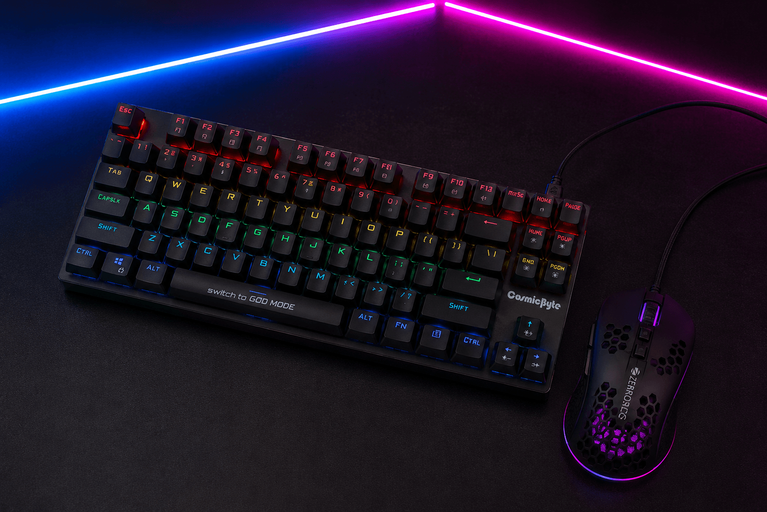 CosmicByte Keyboard & Zebronics Mouse